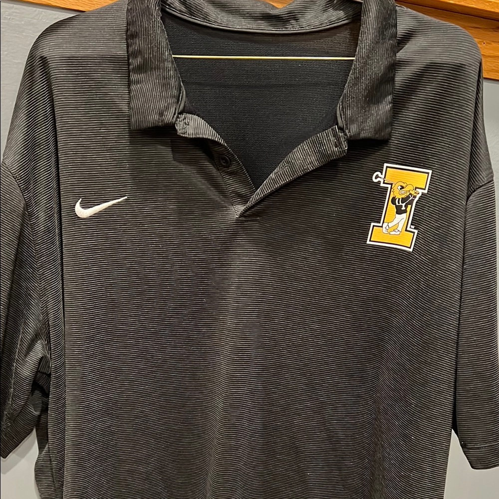 Nike Black Polo Shirt with Yellow Logo